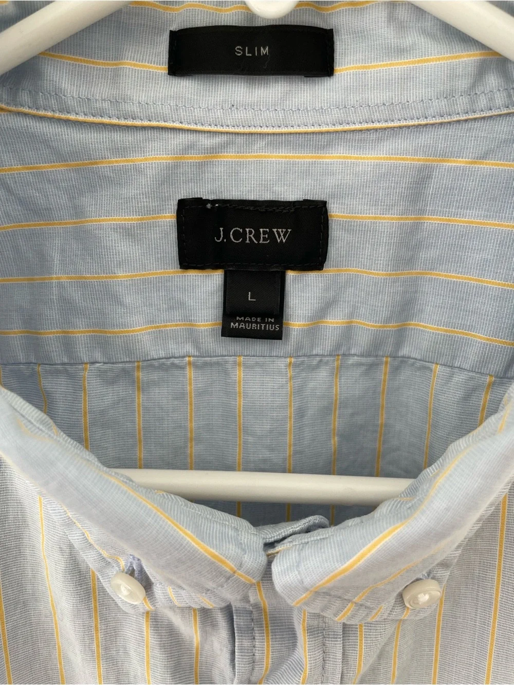 J. Crew Light Blue and Yellow Striped Button-Down Shirt